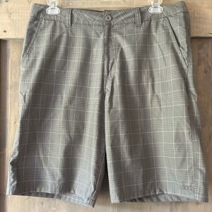 O'NEILL Chino Style Shorts w/ Pockets Casual Gray Plaid Skater Men's 36‎